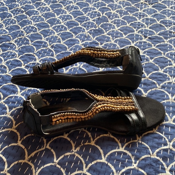 3 For $25! Black Comfy Beaded Sandals - Picture 5 of 5